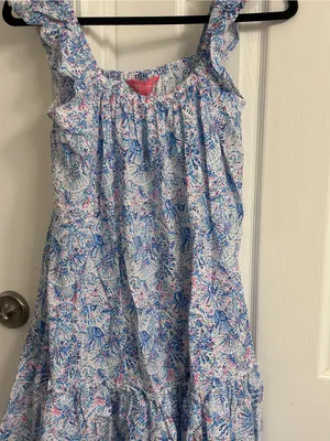 Simply Southern Light Blue Floral Tiered Sundress thumbnail 2