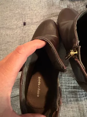 Easy Spirit Women's Dark Brown Leather Ankle Booties with Side Zipper thumbnail 7
