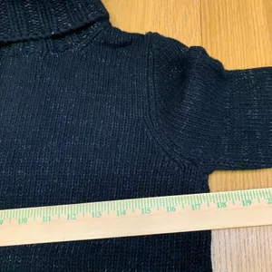 Gap Womens Medium Black‎ Metallic Shimmer Lambswool Angora Turtleneck Sweater thumbnail 3