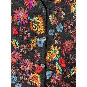 Vintage Floral Embroidered Vest Boho Cottagecore Grandmacore Whimsical PL Ramie‎ thumbnail 2