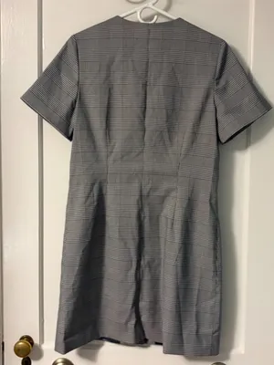Abercrombie & Fitch Mara Short-Sleeve Vest Mini Dress gray plaid NWT medium tall thumbnail 3