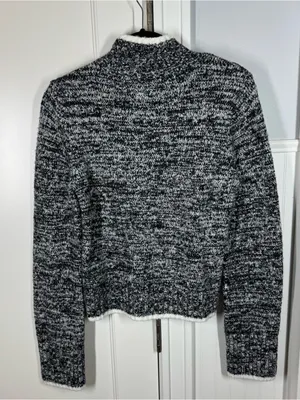 Madewell Marled‎ Mockneck Sweater Black And White Marl 2025 size small wool thumbnail 6