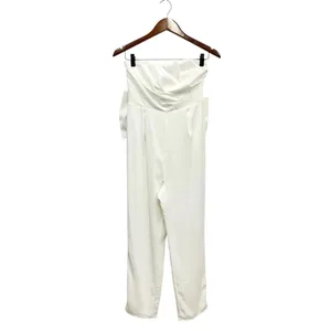 Lulus Beloved Bliss Ivory Strapless Slim Leg Bow Jumpsuit size Small thumbnail 4