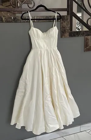 House of Cb Mademoiselle White Tulle Midi Dress thumbnail 1