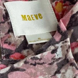 MAEVE Anthropologie Womens TOP Short Cold Shoulder Sleeve PINK Gray Size M thumbnail 3