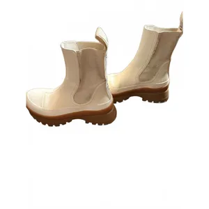 Stella McCartney Cream Chelsea Boots with Brown Sole thumbnail 4