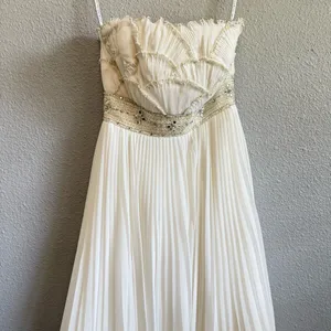 Jasmine Couture Strapless‎ Wedding Dress Pleated Skirt Size 8 Sequins Beaded thumbnail 2