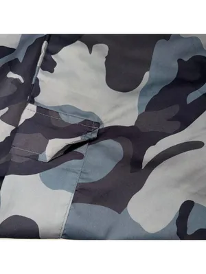 Women’s Large Blue Gray Camo Cargo Pants Wide Leg Utility Pockets 31x27 thumbnail 2