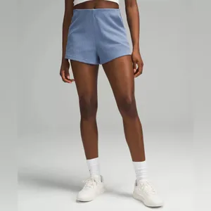 NWT Lululemon Ribbed Softstreme High-Rise Short 2" Size 8 Oasis Blue thumbnail 2