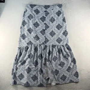 Cato L Maxi Skirt Button Front Tiered Cottagecore Boho Coastal Vacation Cruise thumbnail 2