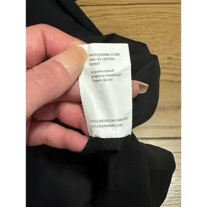 Vince Black Shift Dress Contrast Arms‎ Sz 4 Wedding Guest Formal Poly Leather thumbnail 13