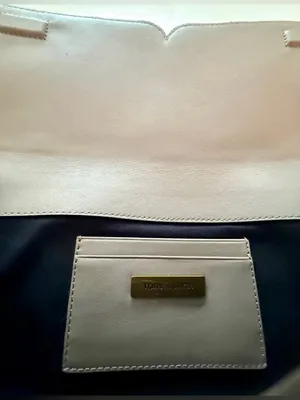 Tory Burch Miller Logo Folding Serif Clutch in French Gray - NWOT thumbnail 3