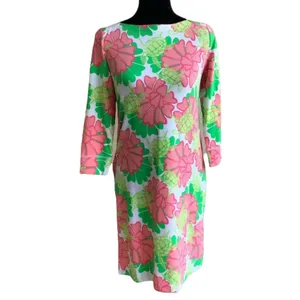 crown & ivy Womens Dress Size XS Pink Green White Sea‎ Turtles Flowers Beach NEW thumbnail 3