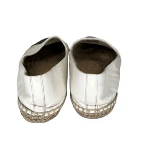 TORY BURCH‎ Colorblock Espadrilles Leather Ivory Black Women’s Size 10 thumbnail 4