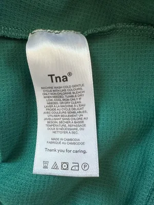 TNA Aritzia Green Long Sleeve Top Crop Waffle S thumbnail 5