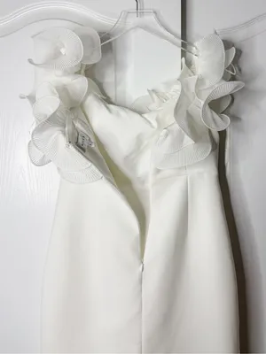 Milly Gizelle Ivory White Off Shoulder Ruffle Mini Dress Size 8 thumbnail 7