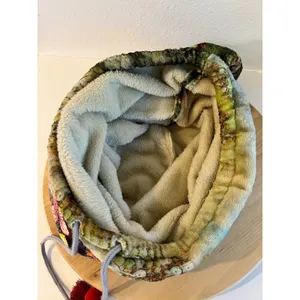 Johnny Was Cozy Plush Drawstring Bucket Sling Bag Large Tropical Parrot Jungle thumbnail 7
