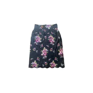 Anthropologie MOTH Agora & Odeon Scalloped Sweater Skirt Black Floral Sz 4‎ thumbnail 7