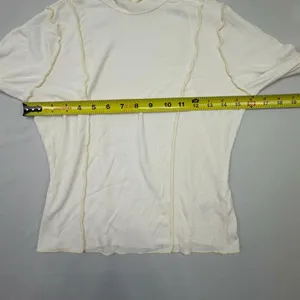 Wild Fable Women's White Ribbed Exposed Seam Turtleneck Long Sleeve Top thumbnail 5