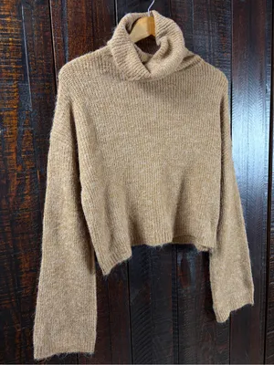 Wild Fable Beige Knit Turleneck Sweater NEW Small thumbnail 1