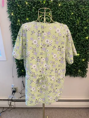 🛒SB Scrubs Light Green Floral Print Scrub Top thumbnail 8
