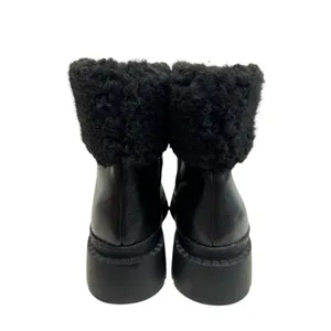 Marc Fisher LTD Boots Black Leather Fur Shearling Lug Sole Size 7‎ Ankle Booties thumbnail 6