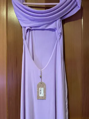 Meshki Audrey Lilac Off the shoulder mesh maxi dress thumbnail 5