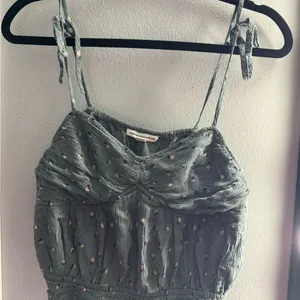 American Eagle Outfitters blue slate Smocked Embellished Camisole thumbnail 1