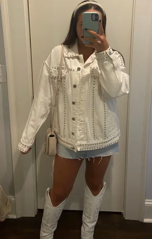 Denim Jacket White Size M thumbnail 1