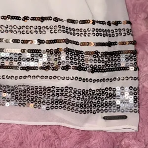 Abercrombie‎ Fitch White Sequin Embellished Skirt Size M thumbnail 2
