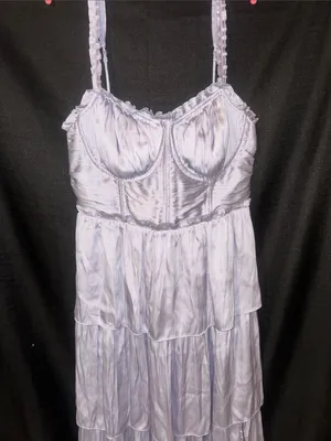 Astr Lavender Tiered Satin Maxi Dress thumbnail 2