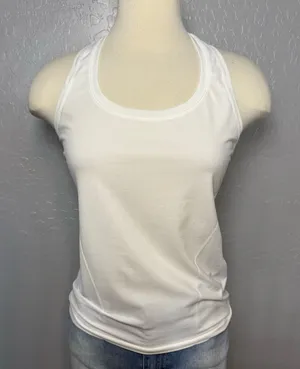 Fabletics White Activewear Tank Top Scoop Neck Gym Workout Top NWT S thumbnail 1