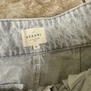 Sezane Austin Light Gray Wash Paperbag Waist Tapered Denim Pants Size 36 FR 4 US thumbnail 5