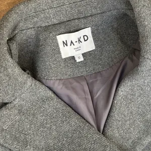 NAKD wool grey double breasted 2-in-1 convertible long full to cropped coat thumbnail 3
