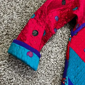 Quilted jacket w/doves multi colored. Red Size XL thumbnail 7