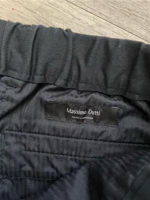 Massimo Dutti Navy-Black Straight Leg Trousers thumbnail 2
