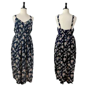 3rd + Malt New Midi Dress Smocked Hi Low Blue Pink Floral Women’s Plus Size 3XL thumbnail 10