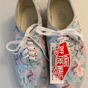 NWT Van’s Authentic Mermaid Ice Flow Glitter Lace Up Sneakers women’s 9 thumbnail 1
