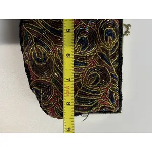 Multi-color LaRegale Evening Purse‎ Clutch Shoulder Strap Peacock Beaded M thumbnail 7