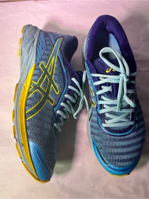 ASICS Women's Blue and Yellow Running Sneakers thumbnail 4