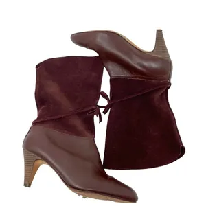 Ted Baker Maroon Suede‎ and Leather Slouchy Twla Boots Size US 6 thumbnail 2