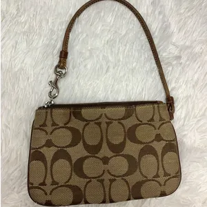 COACH Brown Signature Canvas Wristlet thumbnail 2