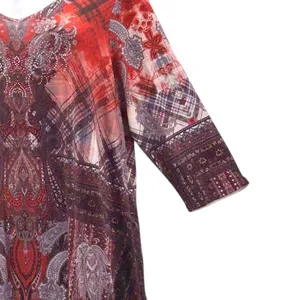 One World‎ Tunic Peplum Red 2X thumbnail 10