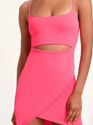 Lulus Hot Pink Cut Out Bodycon Dress thumbnail 1