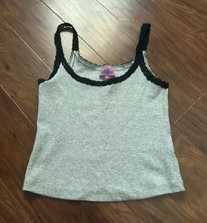 Edikted Grey Tank with Black Lace thumbnail 1
