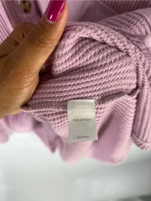 J.Jill Waffle‎ Knit Button Down Shirt Pink Cotton Shacket XL thumbnail 8