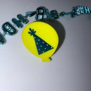 Blue and Yellow Happy Birthday Necklace and Ring thumbnail 2