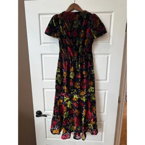 Milly Gynn Burnout Velvet Midi Dress Size 2 Romantic Fairy Whimsigoth Wedding thumbnail 7