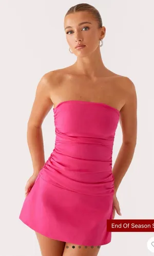 Terry Rouched Pink Peppermayo Mini Dress thumbnail 1