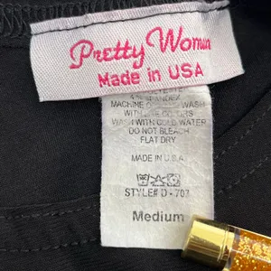 Vintage Pretty Woman Basic Black Lightweight Flowy Tank Top Knee Length Dress M thumbnail 3